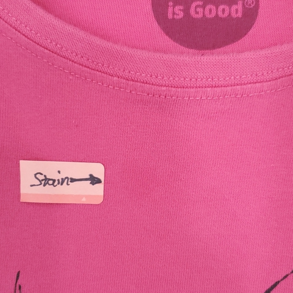 Life is Good long sleeve t-shirt women's large pink amingo dog outline graphic - Picture 12 of 15